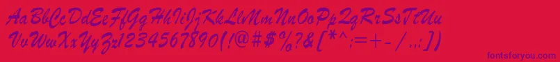 RoscherkdlRegular Font – Purple Fonts on Red Background