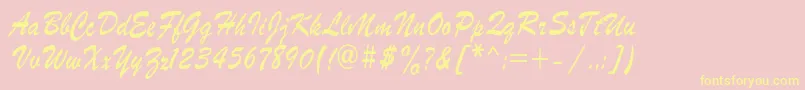 RoscherkdlRegular Font – Yellow Fonts on Pink Background