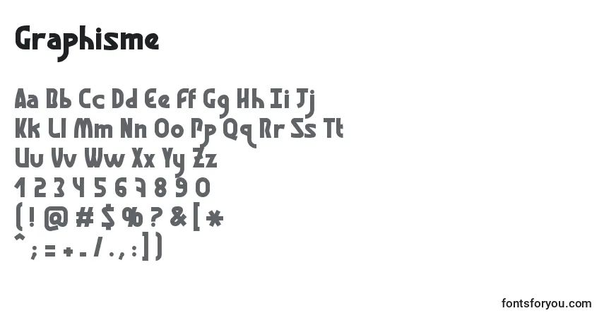 A fonte Graphisme – alfabeto, números, caracteres especiais