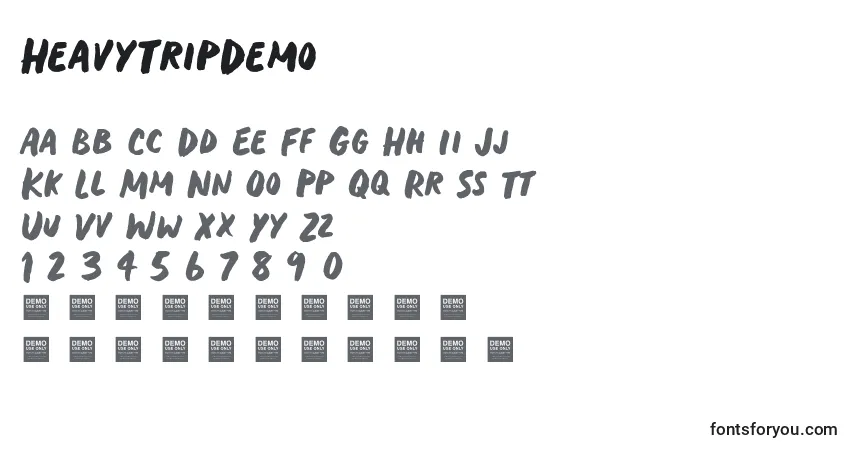 Schriftart HeavyTripDemo – Alphabet, Zahlen, spezielle Symbole