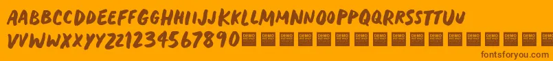 HeavyTripDemo Font – Brown Fonts on Orange Background