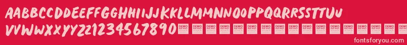 HeavyTripDemo Font – Pink Fonts on Red Background