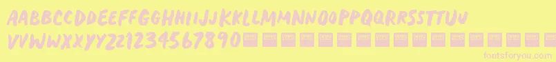 HeavyTripDemo Font – Pink Fonts on Yellow Background