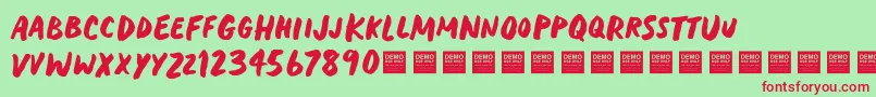 HeavyTripDemo Font – Red Fonts on Green Background