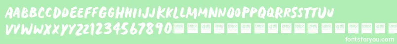 HeavyTripDemo Font – White Fonts on Green Background