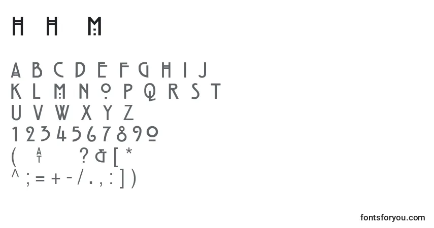 Шрифт HillHouseMedium – алфавит, цифры, специальные символы