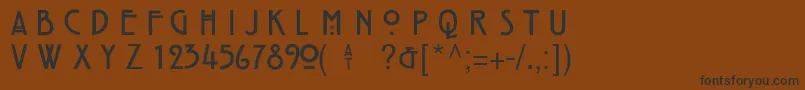 フォントHillHouseMedium – 黒い文字が茶色の背景にあります