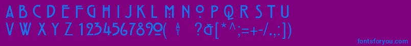 フォントHillHouseMedium – 紫色の背景に青い文字