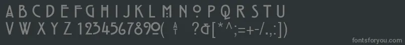 フォントHillHouseMedium – 黒い背景に灰色の文字