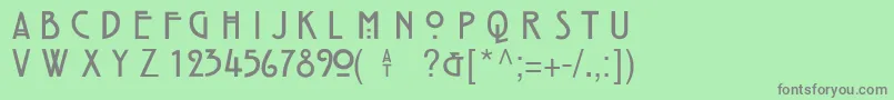 フォントHillHouseMedium – 緑の背景に灰色の文字