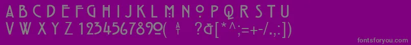 フォントHillHouseMedium – 紫の背景に灰色の文字