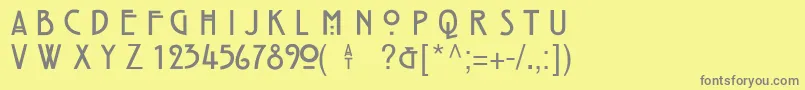 フォントHillHouseMedium – 黄色の背景に灰色の文字