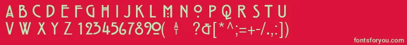 フォントHillHouseMedium – 赤い背景に緑の文字