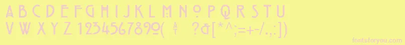 HillHouseMedium-fontti – vaaleanpunaiset fontit keltaisella taustalla