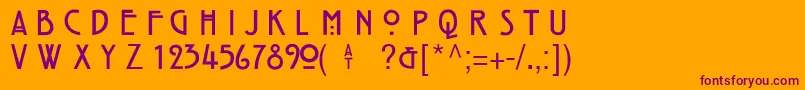 HillHouseMedium-Schriftart – Violette Schriften auf orangefarbenem Hintergrund