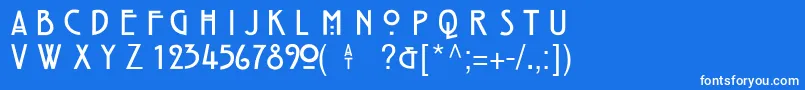 フォントHillHouseMedium – 青い背景に白い文字