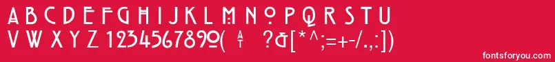 フォントHillHouseMedium – 赤い背景に白い文字