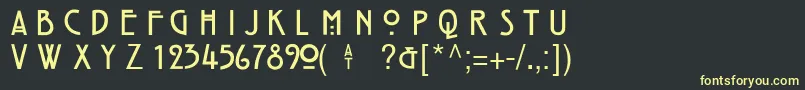 フォントHillHouseMedium – 黒い背景に黄色の文字