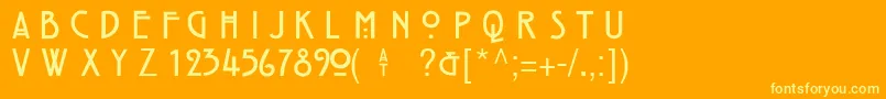 Police HillHouseMedium – polices jaunes sur fond orange