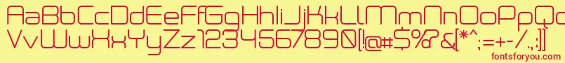 Neogreyregular-Schriftart – Rote Schriften auf gelbem Hintergrund