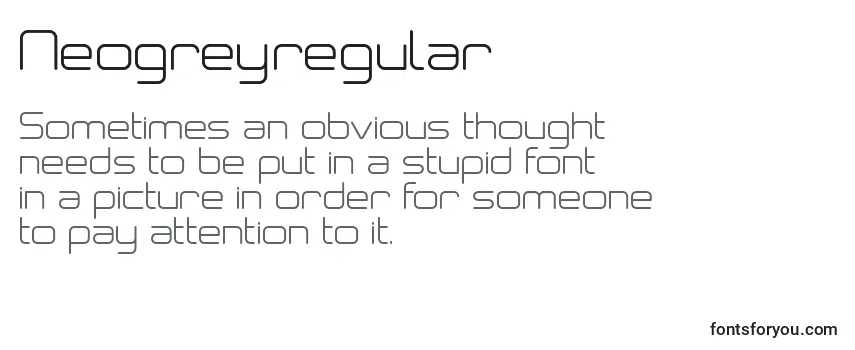 Review of the Neogreyregular Font