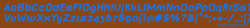 Czcionka BabyMinefatOblique – niebieskie czcionki na brązowym tle