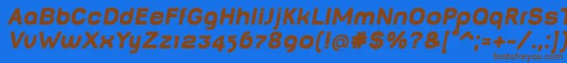 BabyMinefatOblique Font – Brown Fonts on Blue Background