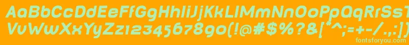 BabyMinefatOblique Font – Green Fonts on Orange Background