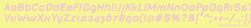 BabyMinefatOblique Font – Pink Fonts on Yellow Background