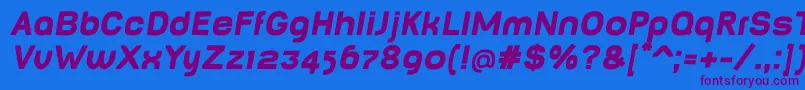 BabyMinefatOblique Font – Purple Fonts on Blue Background