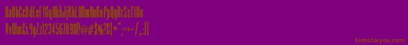 Fonte VenusNormalBold – fontes marrons em um fundo roxo