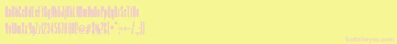 Czcionka VenusNormalBold – różowe czcionki na żółtym tle