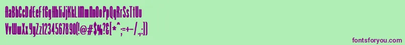 フォントVenusNormalBold – 緑の背景に紫のフォント