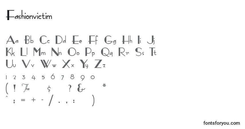 Schriftart Fashionvictim – Alphabet, Zahlen, spezielle Symbole