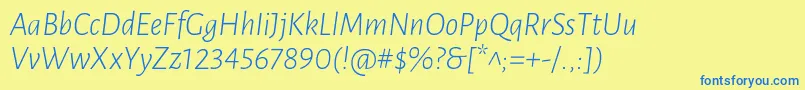 LunasansLightitalic Font – Blue Fonts on Yellow Background