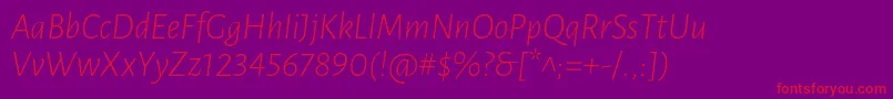 fuente LunasansLightitalic – Fuentes Rojas Sobre Fondo Morado