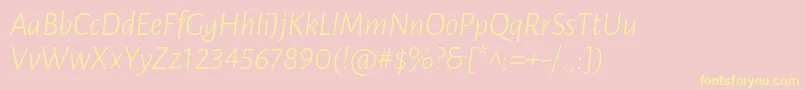 LunasansLightitalic Font – Yellow Fonts on Pink Background