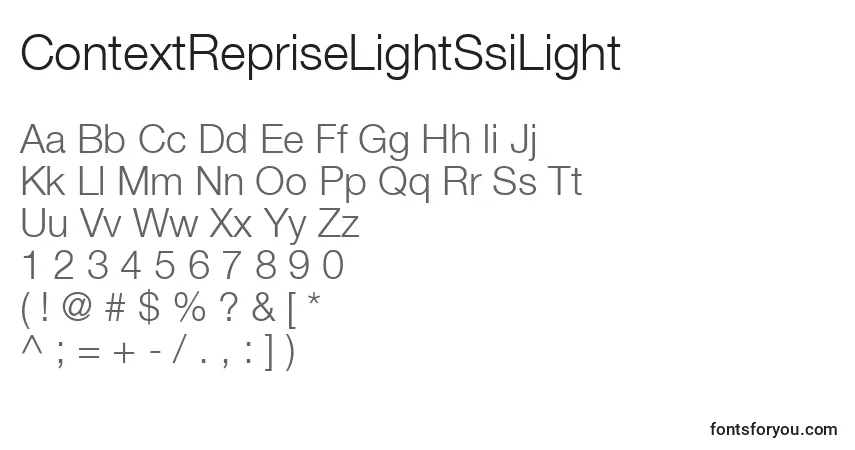 Fuente ContextRepriseLightSsiLight - alfabeto, números, caracteres especiales