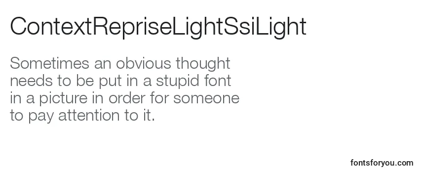 Review of the ContextRepriseLightSsiLight Font