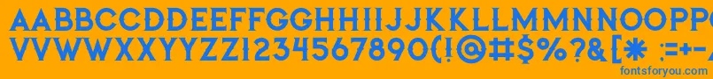 Jibrilregular-Schriftart – Blaue Schriften auf orangefarbenem Hintergrund