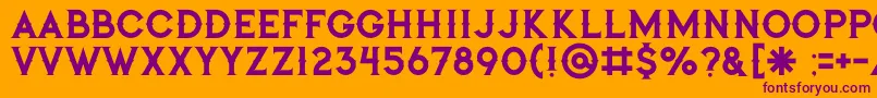 フォントJibrilregular – オレンジの背景に紫のフォント