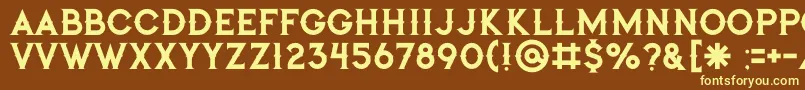 Jibrilregular-fontti – keltaiset fontit ruskealla taustalla