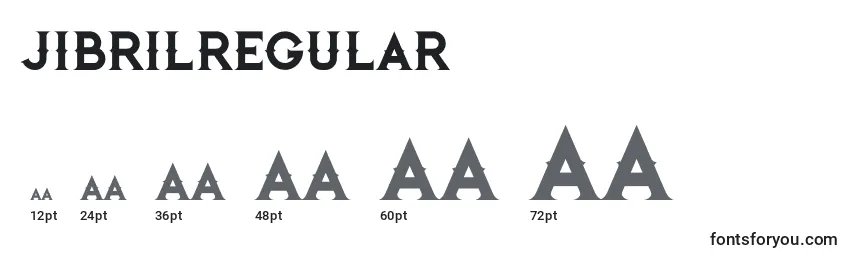 Размеры шрифта Jibrilregular (61950)