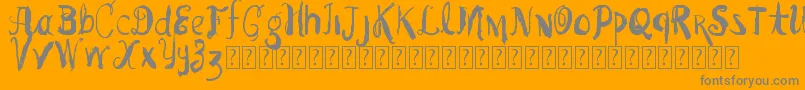 VtksPedraBruta-Schriftart – Graue Schriften auf orangefarbenem Hintergrund