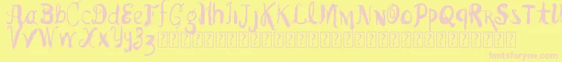 VtksPedraBruta Font – Pink Fonts on Yellow Background