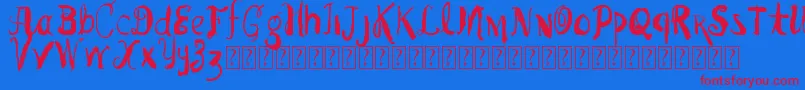 VtksPedraBruta Font – Red Fonts on Blue Background