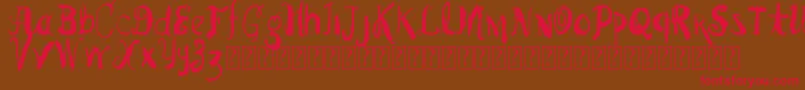 VtksPedraBruta Font – Red Fonts on Brown Background