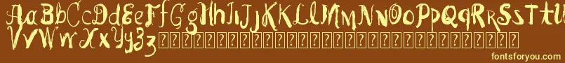 VtksPedraBruta Font – Yellow Fonts on Brown Background