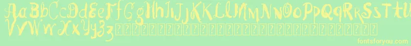 VtksPedraBruta Font – Yellow Fonts on Green Background