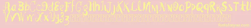 VtksPedraBruta Font – Yellow Fonts on Pink Background